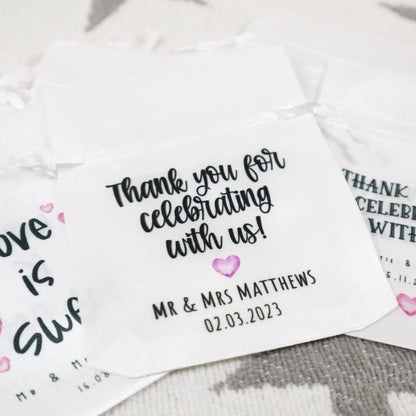 "Thank you for celebrating" - Wedding Favour Gift Bags