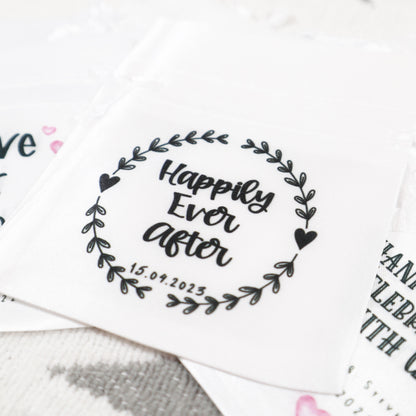 "Happily Ever After" Wreath Design - Wedding Favour Gift Bags