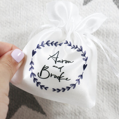 Personalised Name, Wreath Design - Wedding Favour Gift Bags