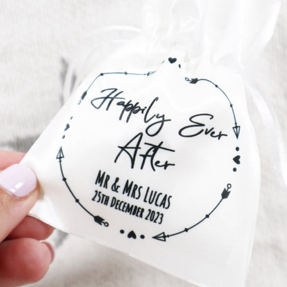 "Happily Ever After" Arrow Wreath Design - Wedding Favour Gift Bags