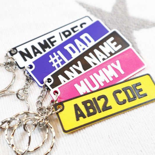 Large 3D Number Plate Keyrings