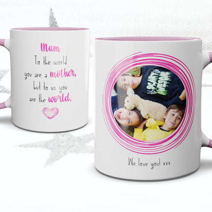 Mum, to us you are the world - Personalised Photo Mug