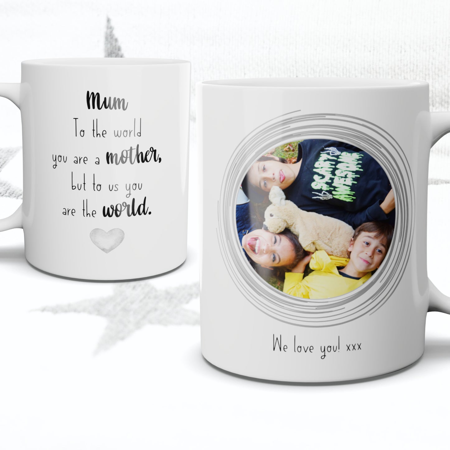 Mum, to us you are the world - Personalised Photo Mug