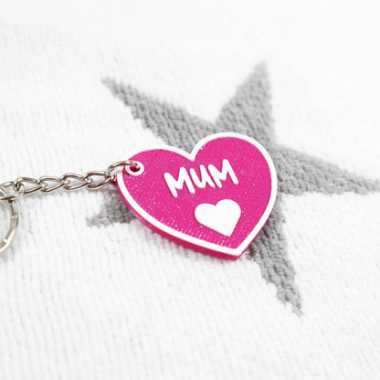 Mum Heart Keyring