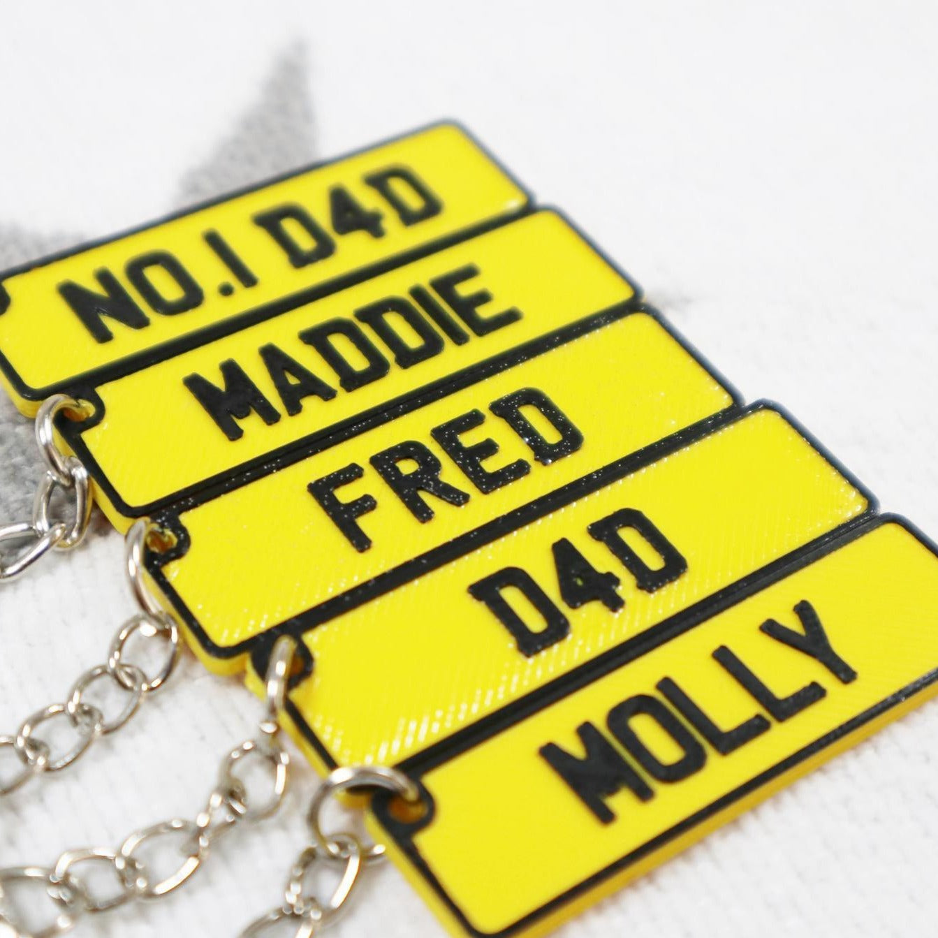 Personalised Number Plate Keyring in Yellow