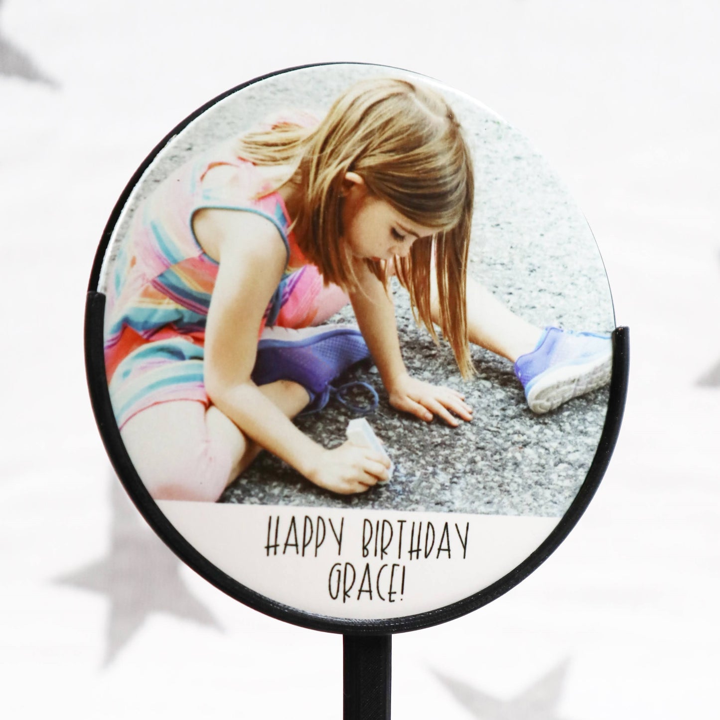 Photo Cake Topper with Message