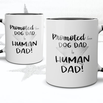 Dog Dad, Promoted to Human Dad Mug