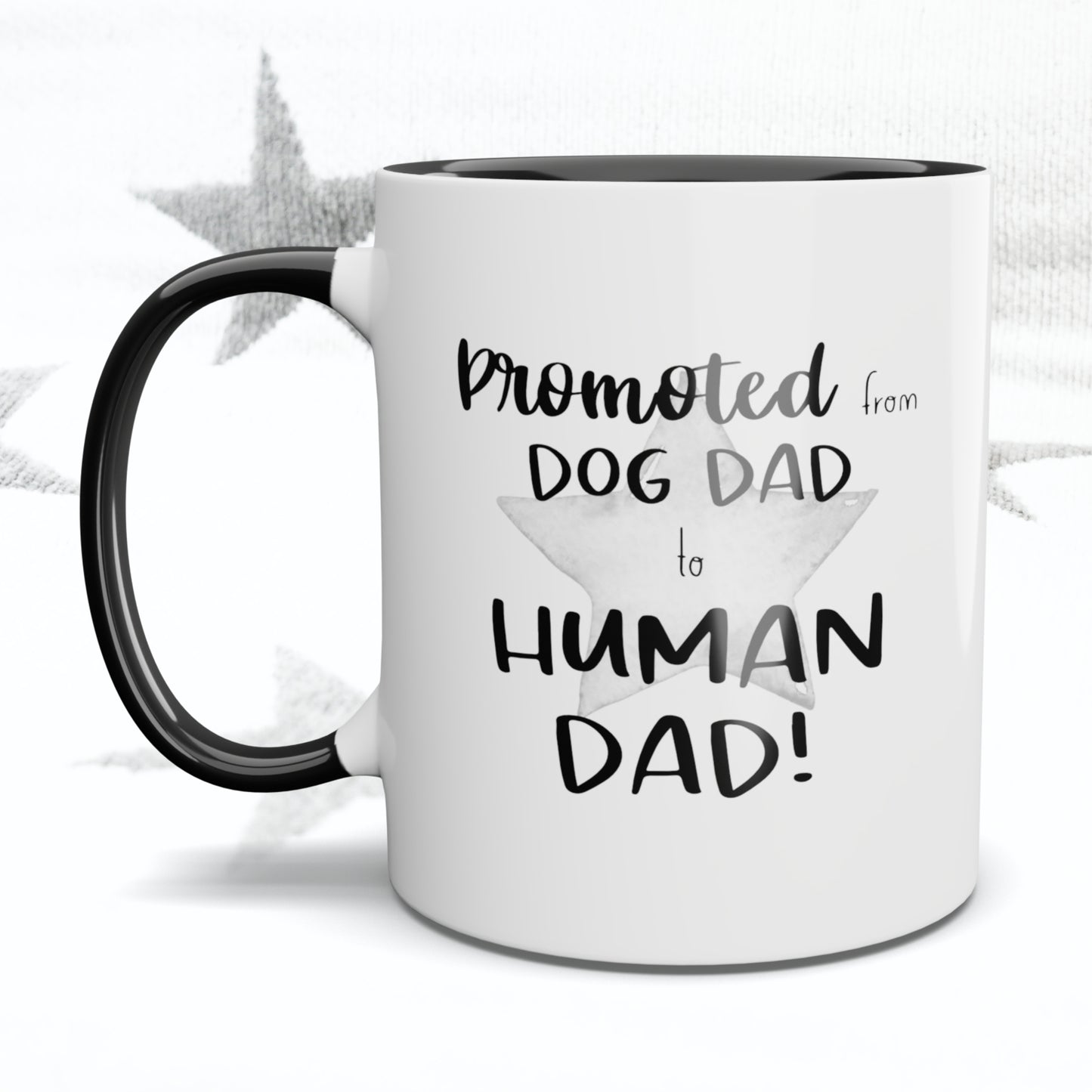 Dog Dad, Promoted to Human Dad Mug