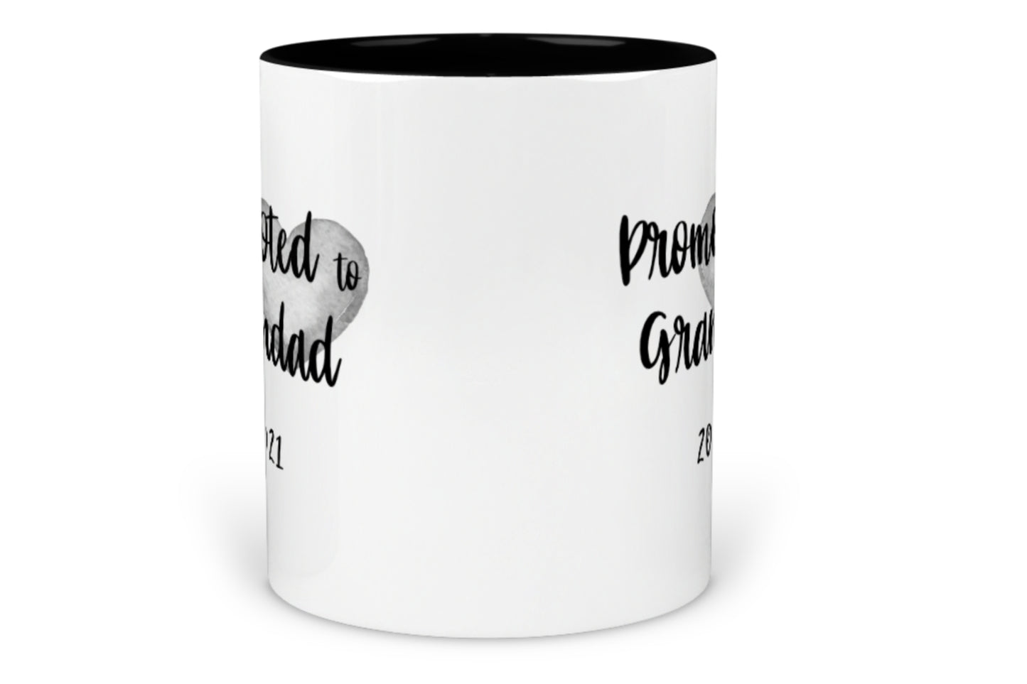 Promoted to "Grandad" Heart Mug