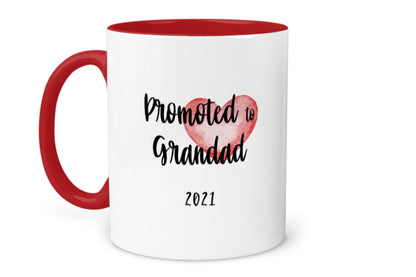 Promoted to "Grandad" Heart Mug