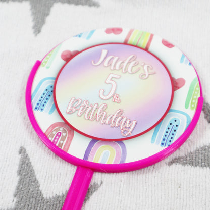 Rainbow Pattern - Personalised Cake Topper