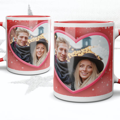 Red Hearts Personalised Photo Mug