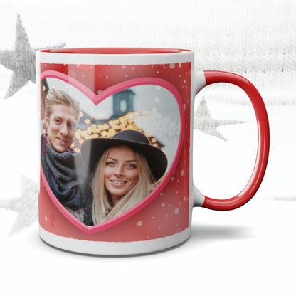 Red Hearts Personalised Photo Mug