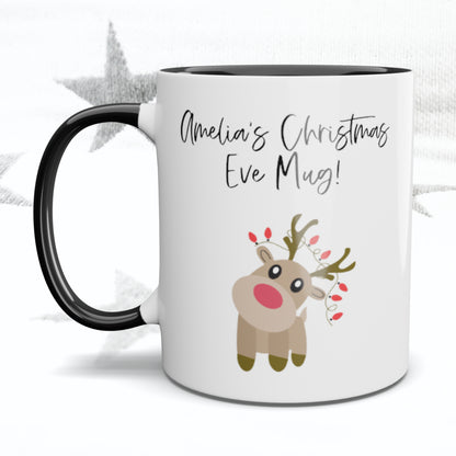 Christmas Eve Reindeer Personalised Mug