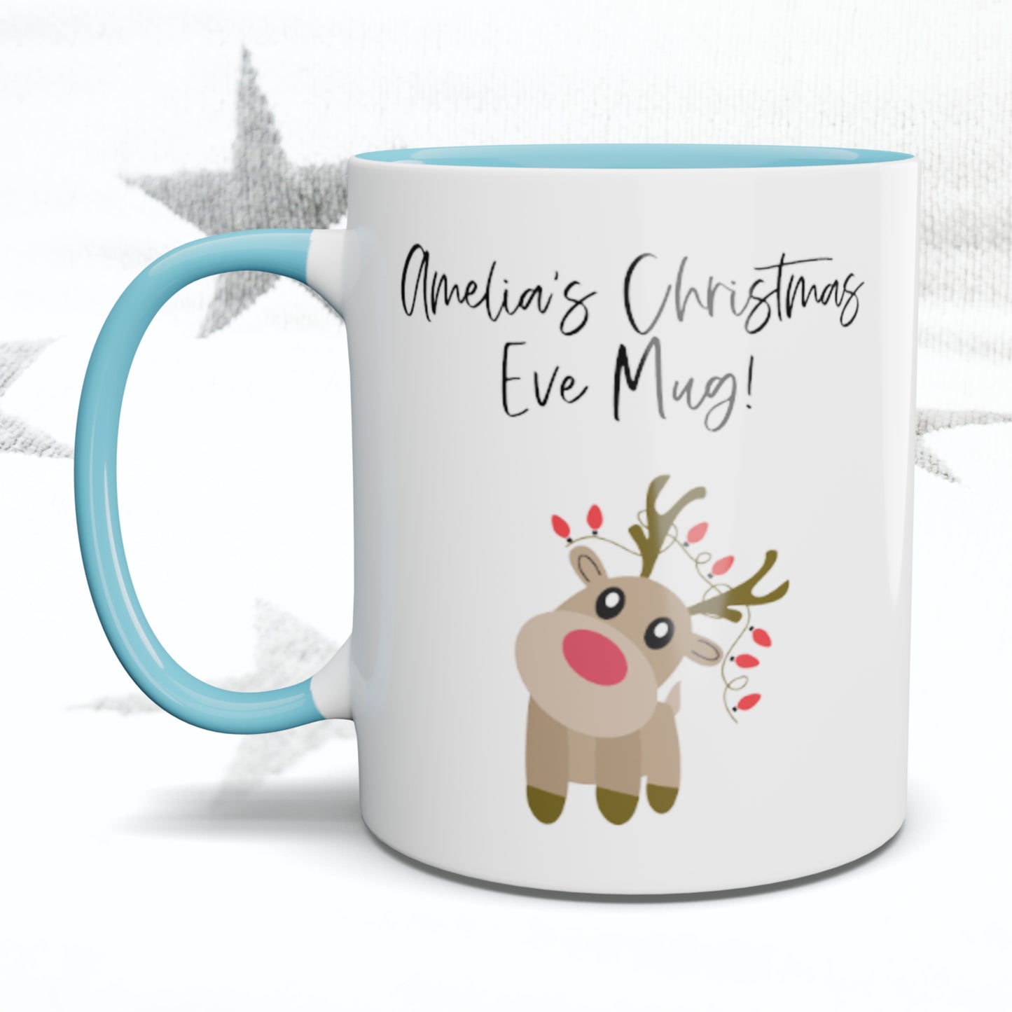 Christmas Eve Reindeer Personalised Mug