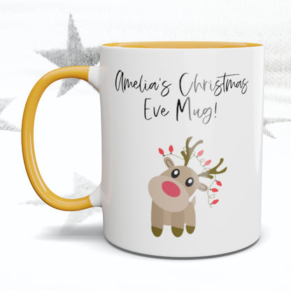 Christmas Eve Reindeer Personalised Mug