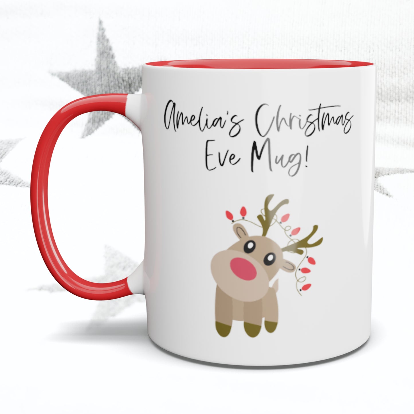 Christmas Eve Reindeer Personalised Mug