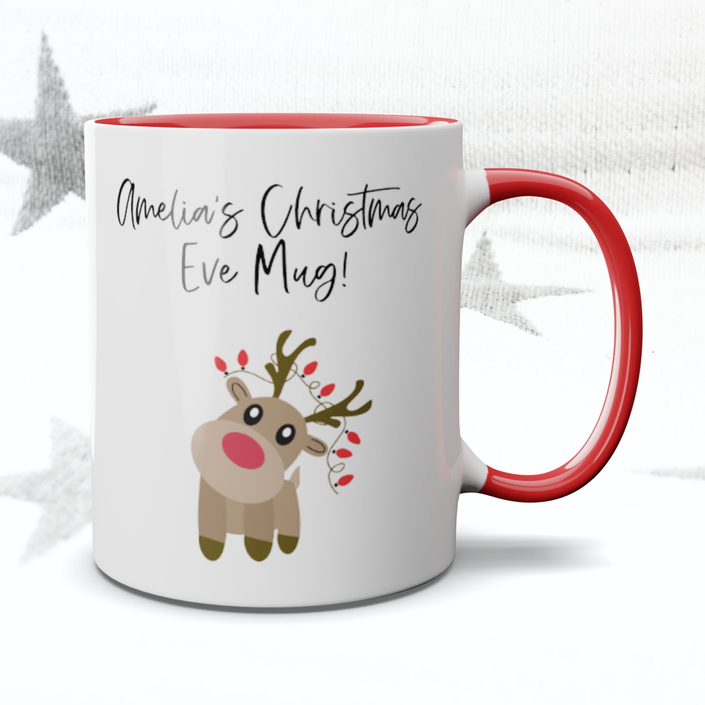 Christmas Eve Reindeer Personalised Mug