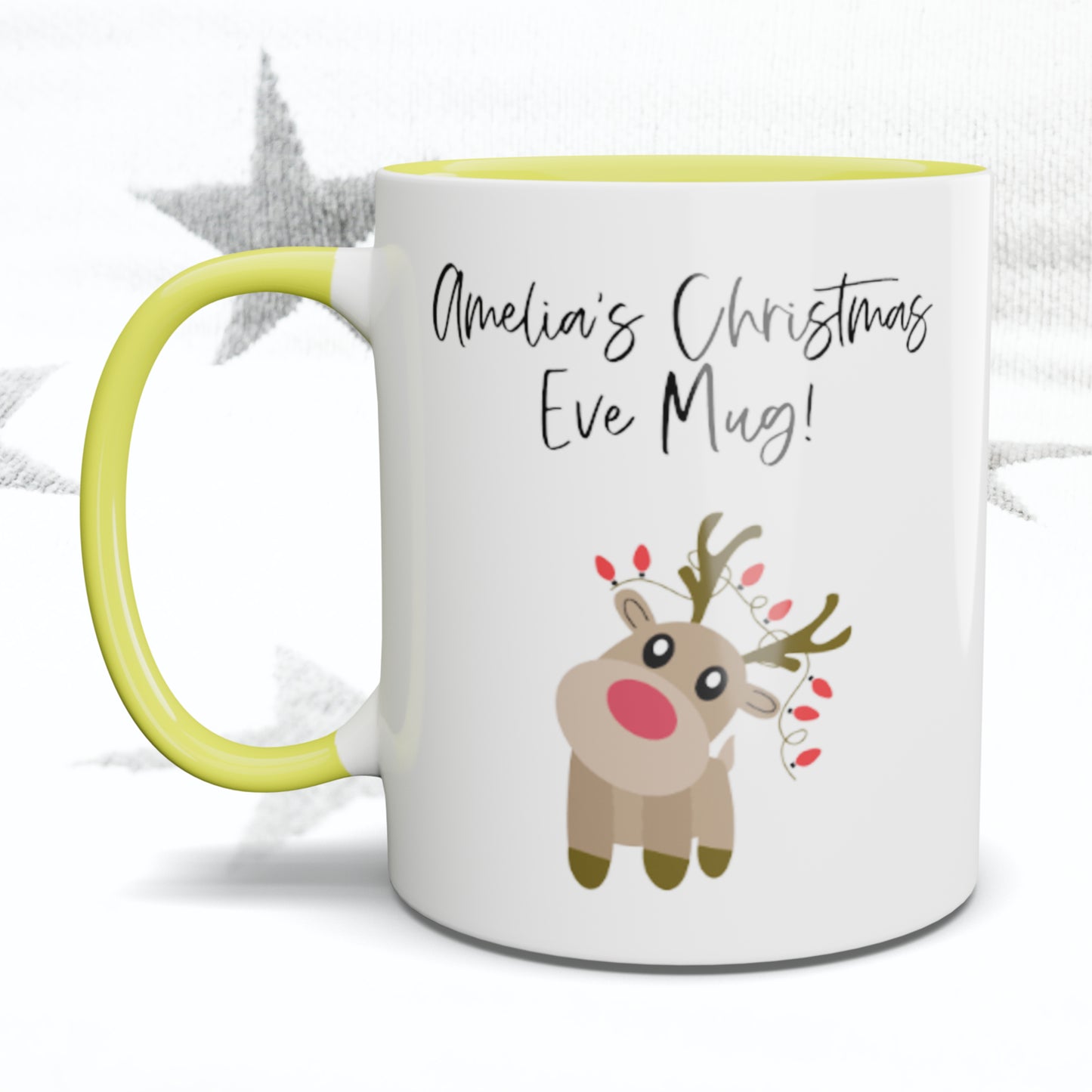 Christmas Eve Reindeer Personalised Mug