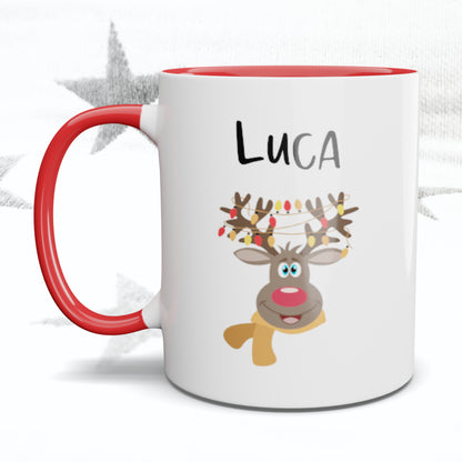 Christmas Reindeer Personalised Mug