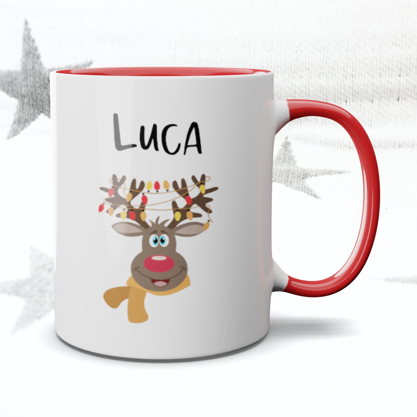 Christmas Reindeer Personalised Mug