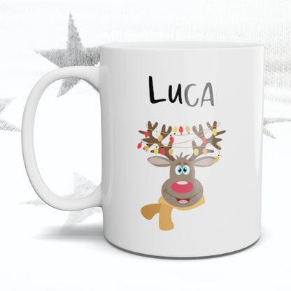 Christmas Reindeer Personalised Mug