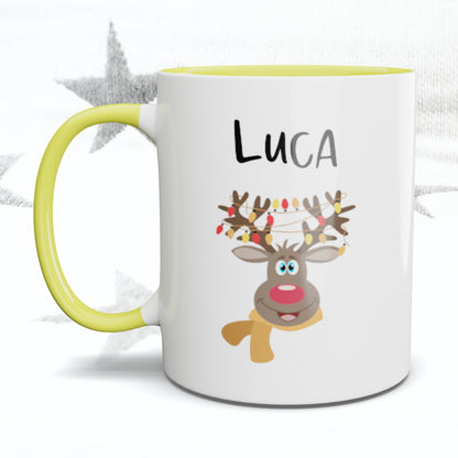 Christmas Reindeer Personalised Mug