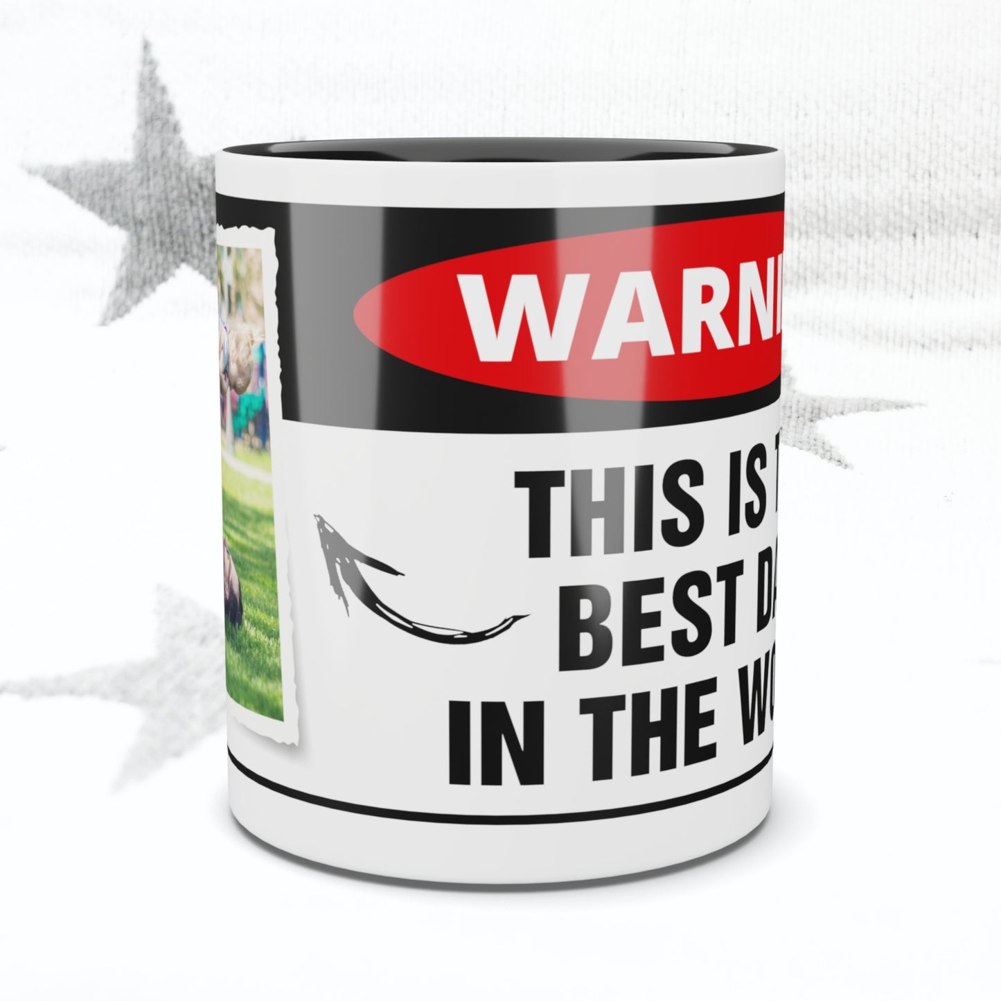 Warning Best Dad Personalised Photo Mug