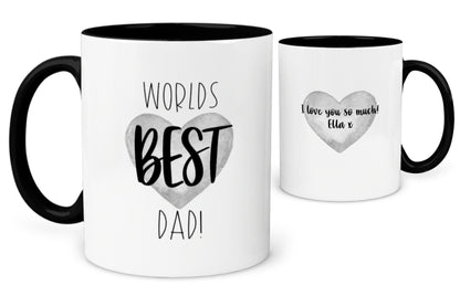 Worlds BEST Dad Message Heart Mug