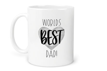 Worlds BEST Dad Message Heart Mug