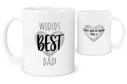 Worlds BEST Dad Message Heart Mug