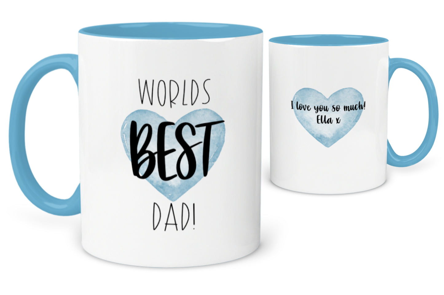 Worlds BEST Dad Message Heart Mug