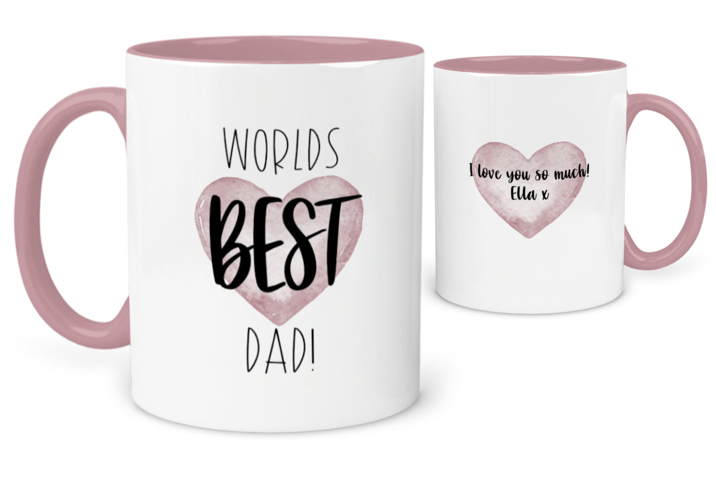 Worlds BEST Dad Message Heart Mug