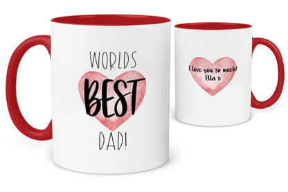 Worlds BEST Dad Message Heart Mug