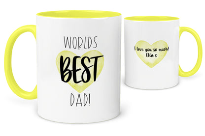 Worlds BEST Dad Message Heart Mug