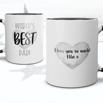 Worlds BEST Dad Message Heart Mug