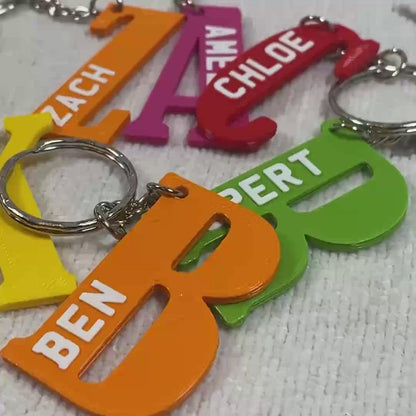 Name in Initial 3D Printed Keyring