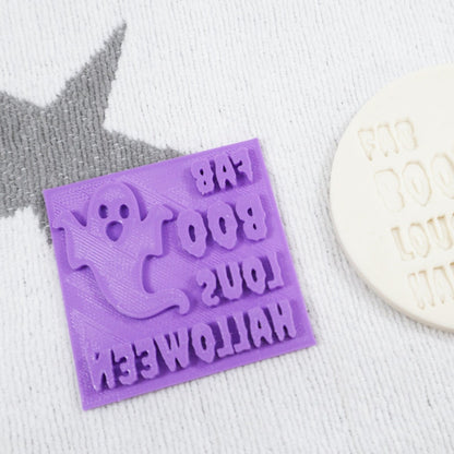 "Fab BOO lous Halloween" Embosser Stamp