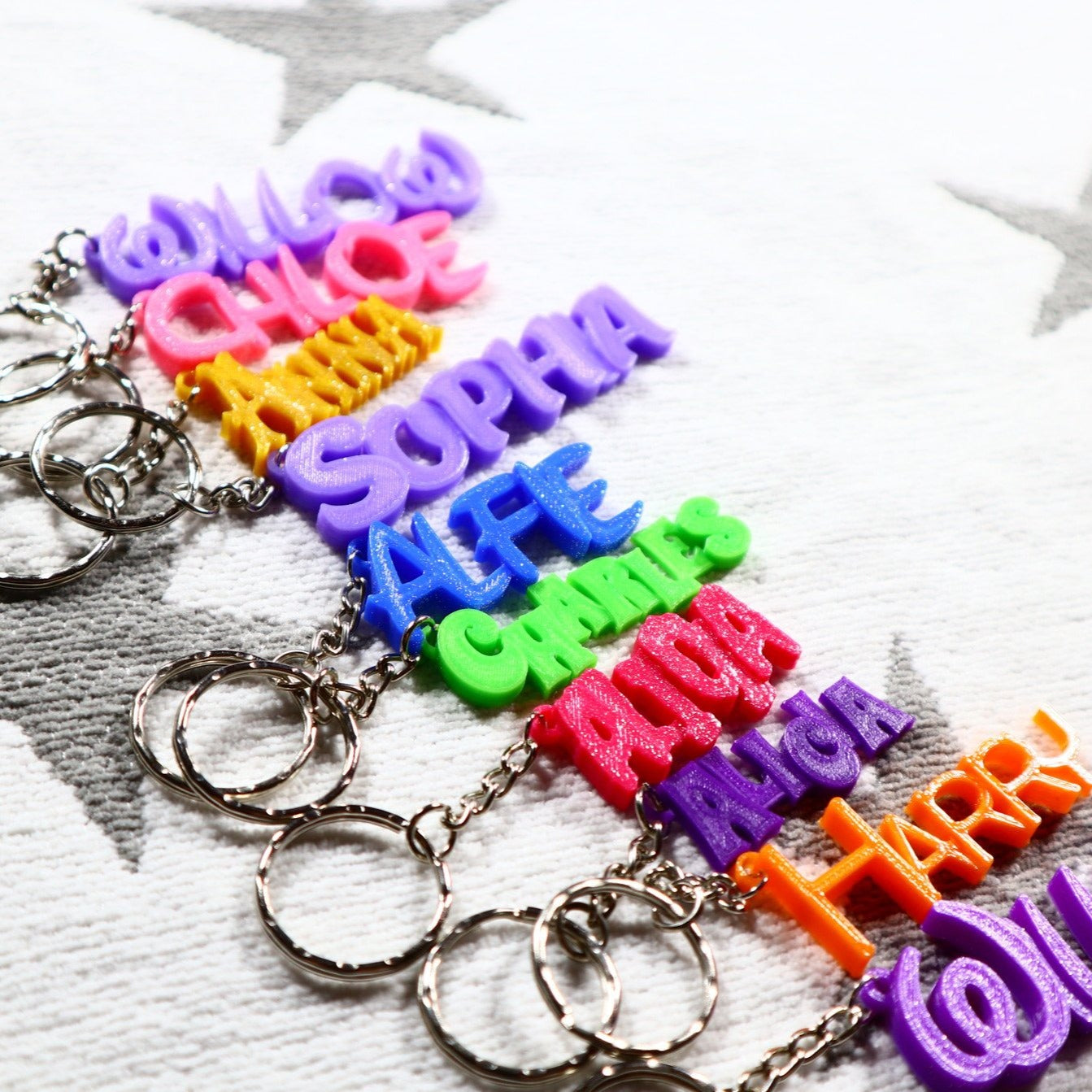 Personalised Keyrings - Straight Spicy Rice Font