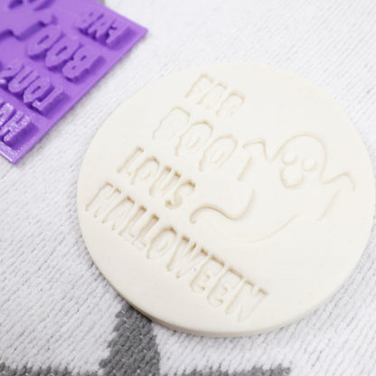 "Fab BOO lous Halloween" Embosser Stamp