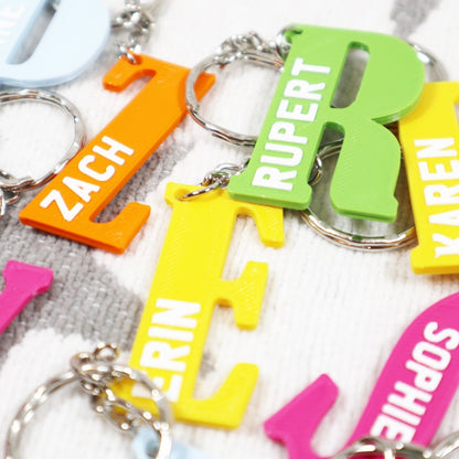 Name in Initial 3D Printed Keyring