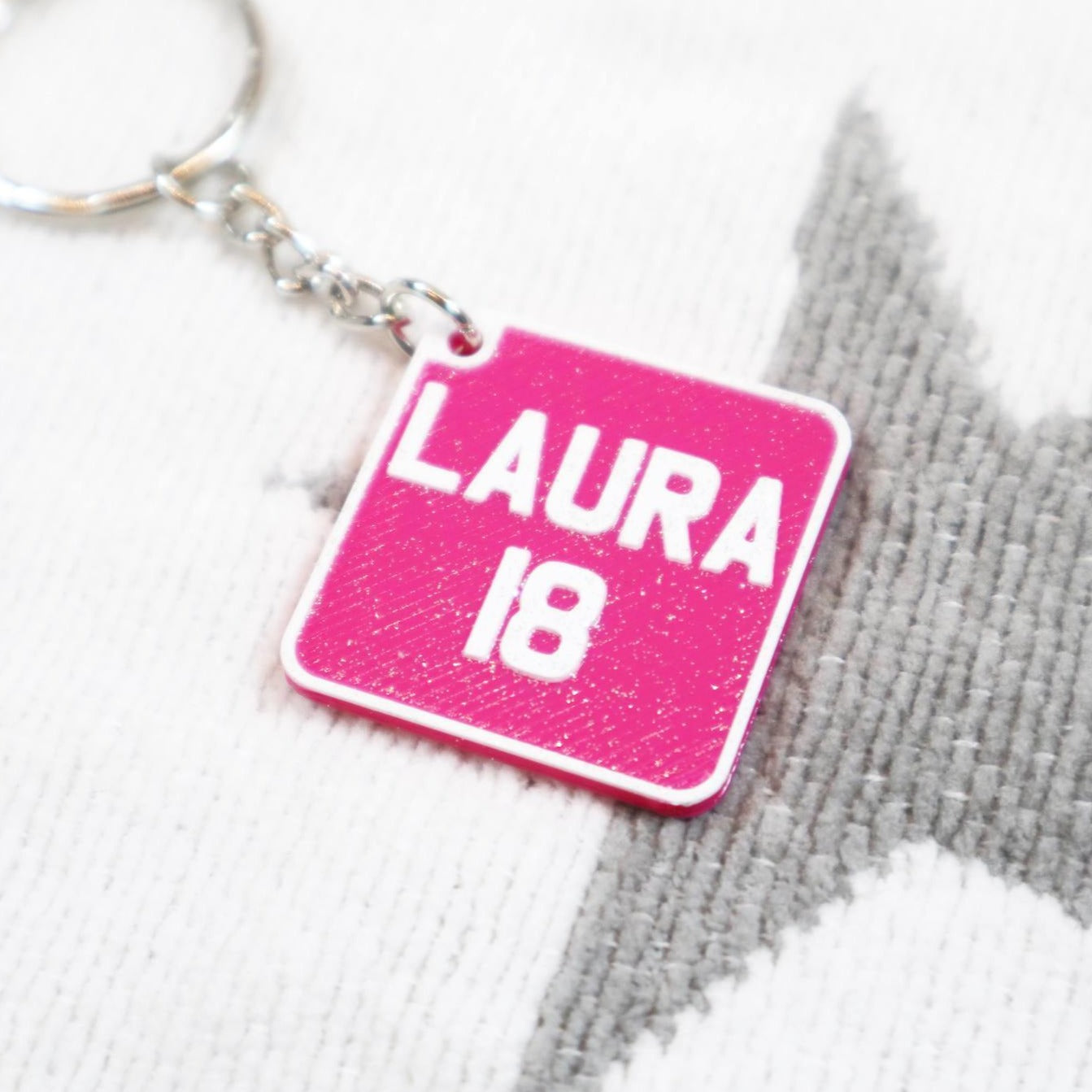 Personalised 3D Square/Motorbike Plate Keyring