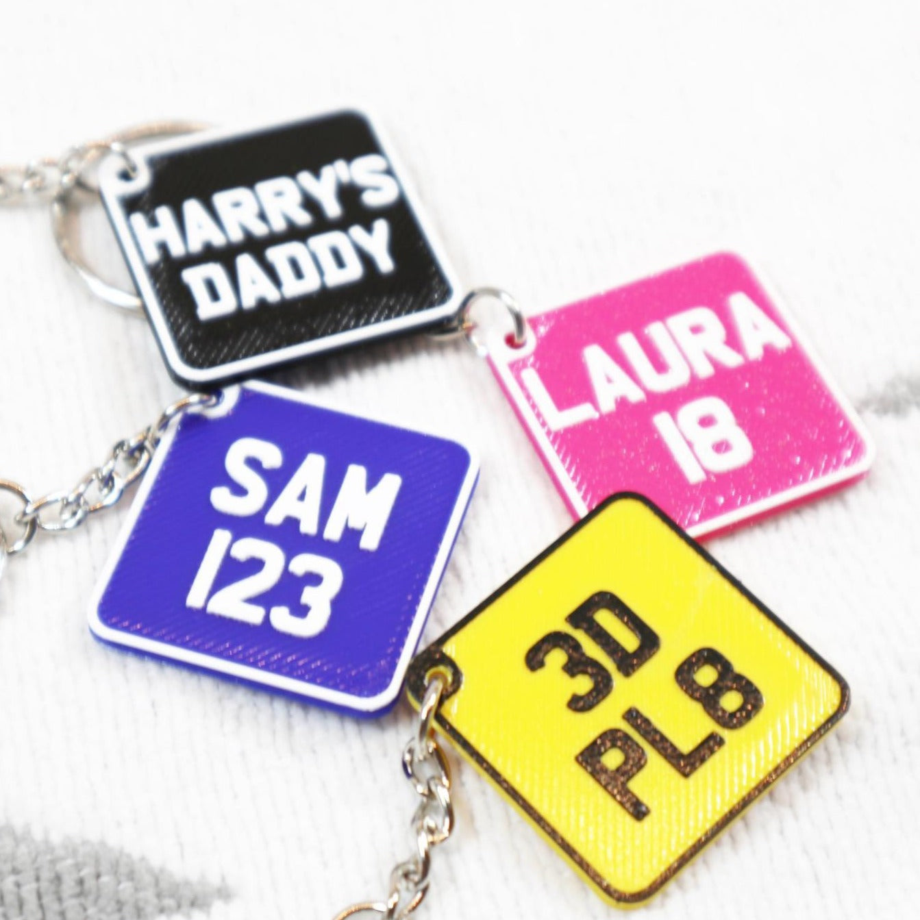 Personalised 3D Square/Motorbike Plate Keyring